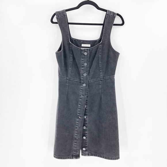 Urban Outfitters Dresses & Skirts - Urban Outfitters Women's Black Denim Button Down Dress Size 8